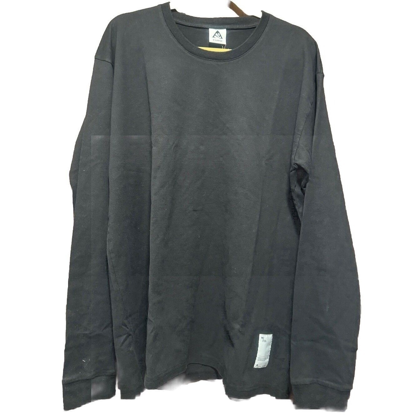 Wasted Collective Mens Long Sleeve Crewneck T-Shirt Black Xl Nwt Sustainable